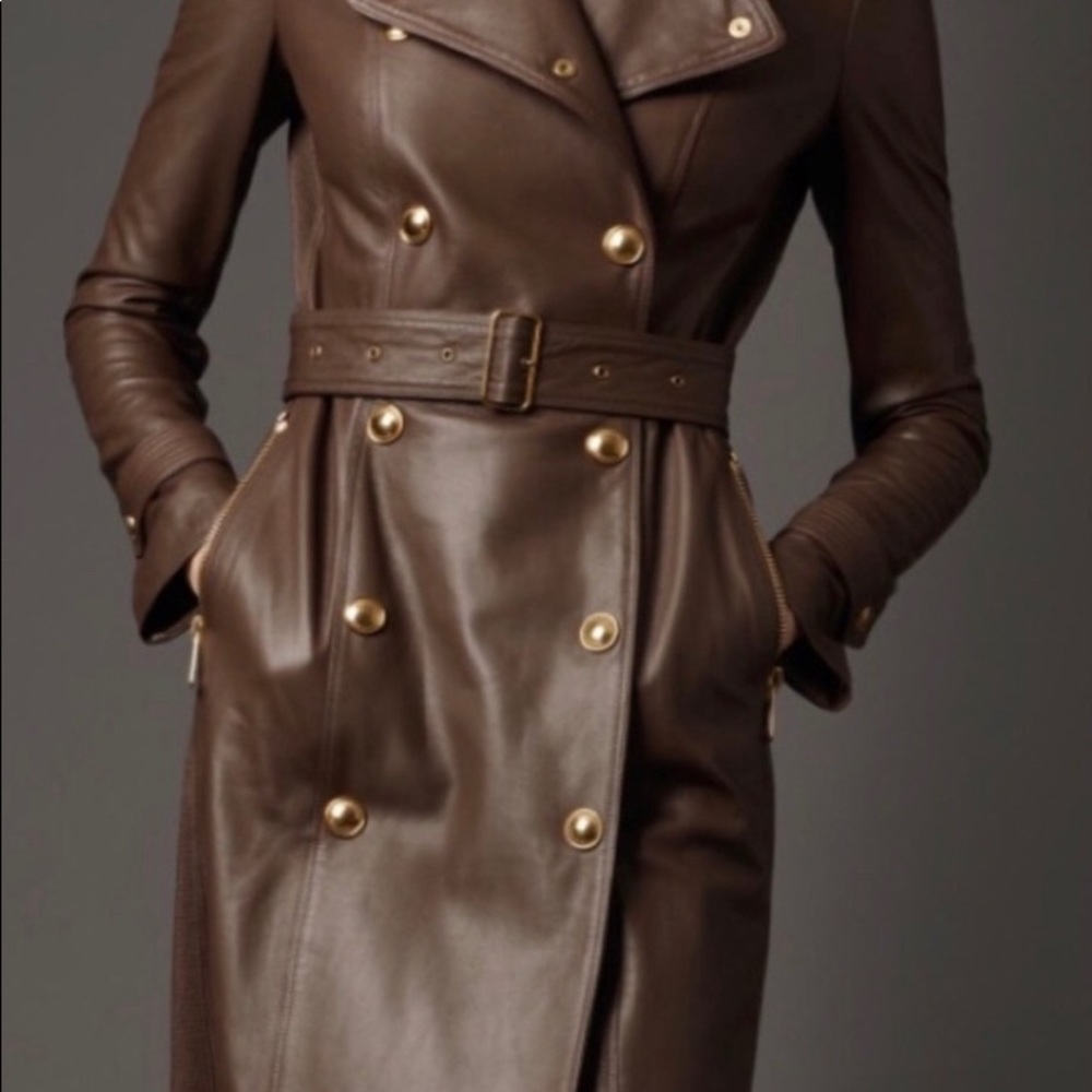 Pre-Loved Leather Burberry Trench Sz. 2